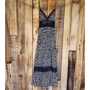 Navy and White Maxi Dress